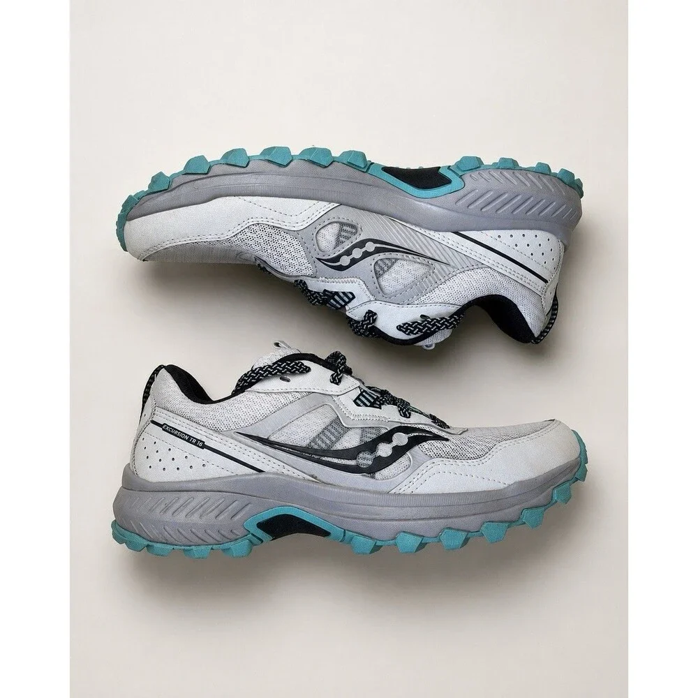 Saucony Excursion TR16 Women’s Size 8 Gray Teal Trail Running Shoes S10744-23
